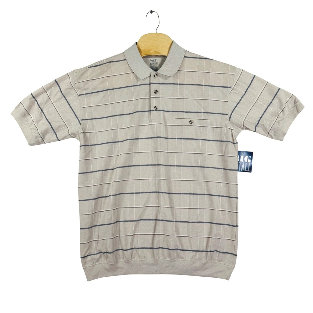 David‎ Taylor Collection Mens Big Tall Plaid Short Sleeve Polo Shirt Size XLT